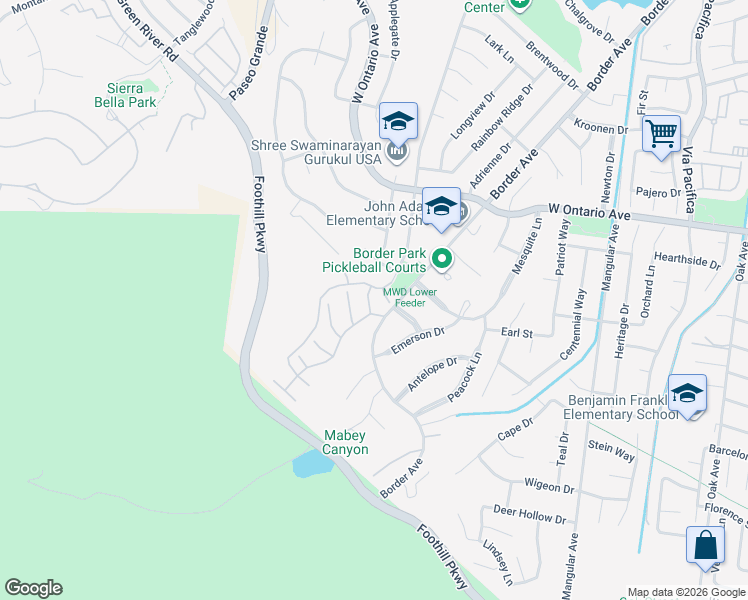 map of restaurants, bars, coffee shops, grocery stores, and more near 1730 Red Dawn View Circle in Corona
