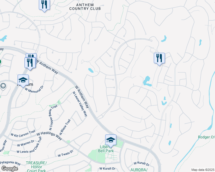 map of restaurants, bars, coffee shops, grocery stores, and more near 1940 West Spirit Court in New River