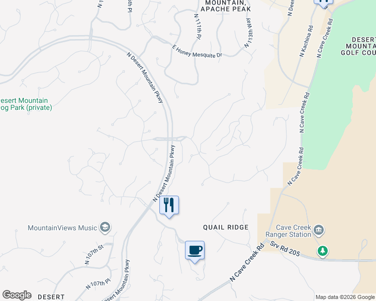 map of restaurants, bars, coffee shops, grocery stores, and more near 11150 East Nugget Drive in Scottsdale