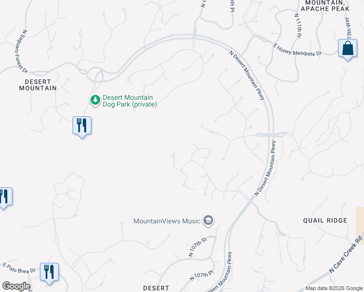 map of restaurants, bars, coffee shops, grocery stores, and more near 10617 East Prospect Point Drive in Scottsdale