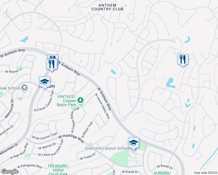map of restaurants, bars, coffee shops, grocery stores, and more near 40929 North Congressional Drive in New River
