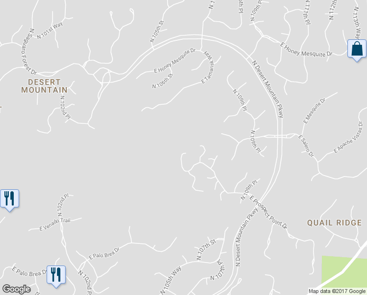 map of restaurants, bars, coffee shops, grocery stores, and more near 10617 East Prospect Point Drive in Scottsdale
