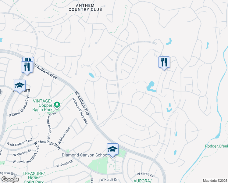 map of restaurants, bars, coffee shops, grocery stores, and more near 1904 West Spirit Court in New River