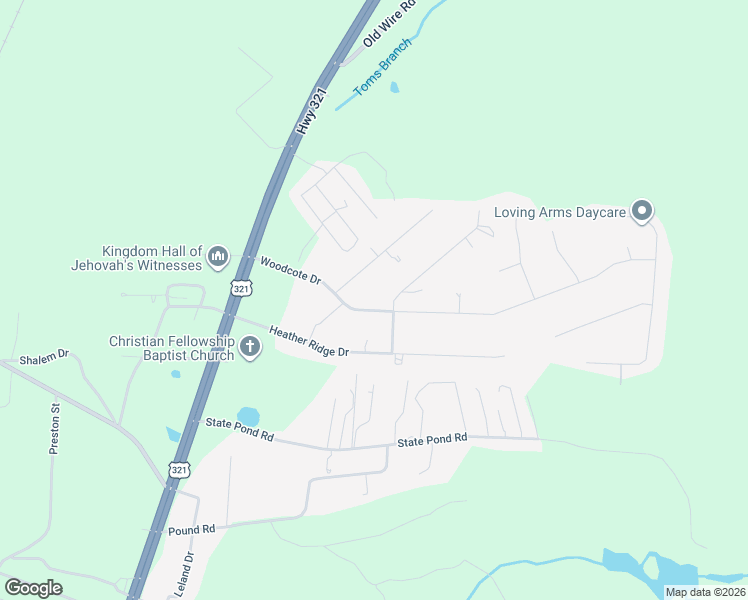 map of restaurants, bars, coffee shops, grocery stores, and more near 185 Woodcote Drive in Gaston