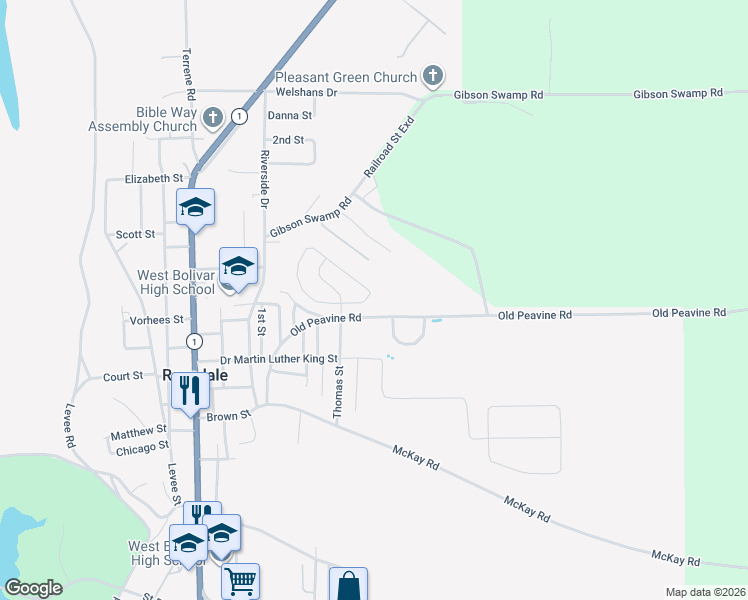 map of restaurants, bars, coffee shops, grocery stores, and more near 900-998 Lincoln Avenue in Rosedale