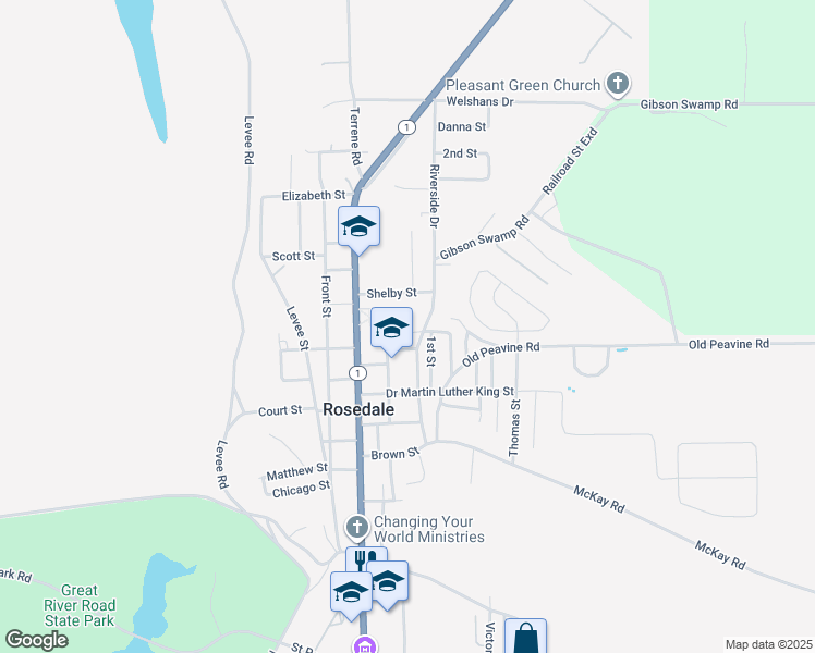 map of restaurants, bars, coffee shops, grocery stores, and more near 500 Bradford Street in Rosedale