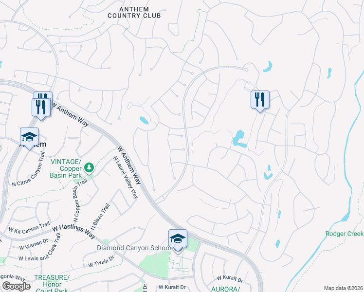 map of restaurants, bars, coffee shops, grocery stores, and more near 1904 West Spirit Court in New River