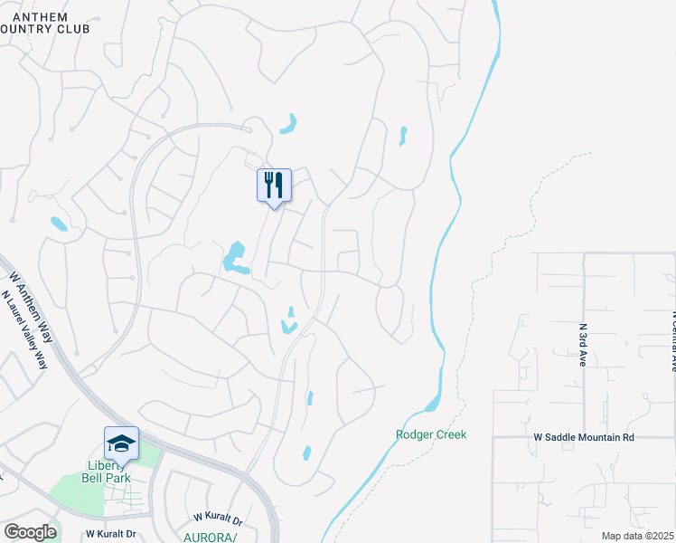 map of restaurants, bars, coffee shops, grocery stores, and more near West Spirit Drive in New River