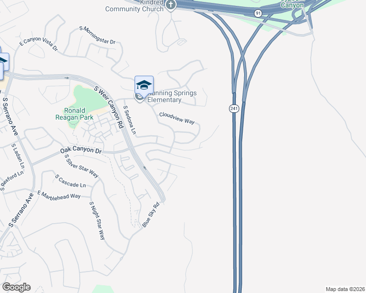 map of restaurants, bars, coffee shops, grocery stores, and more near 8828 East Crestview Lane in Anaheim