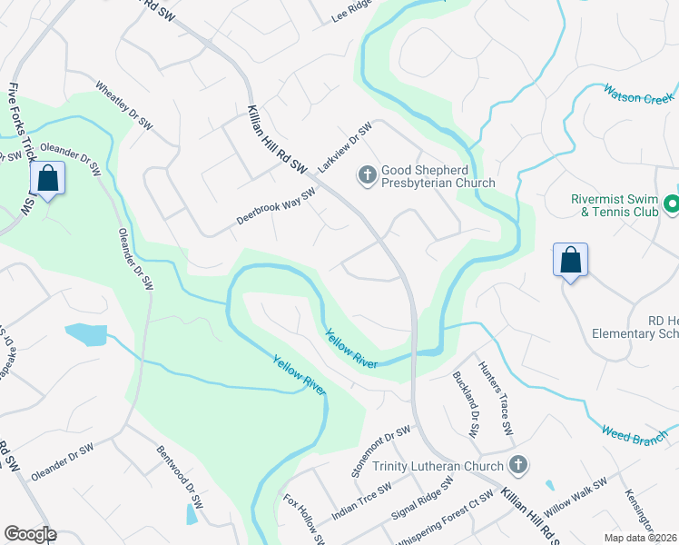 map of restaurants, bars, coffee shops, grocery stores, and more near 4028 Pineridge Drive Southwest in Lilburn