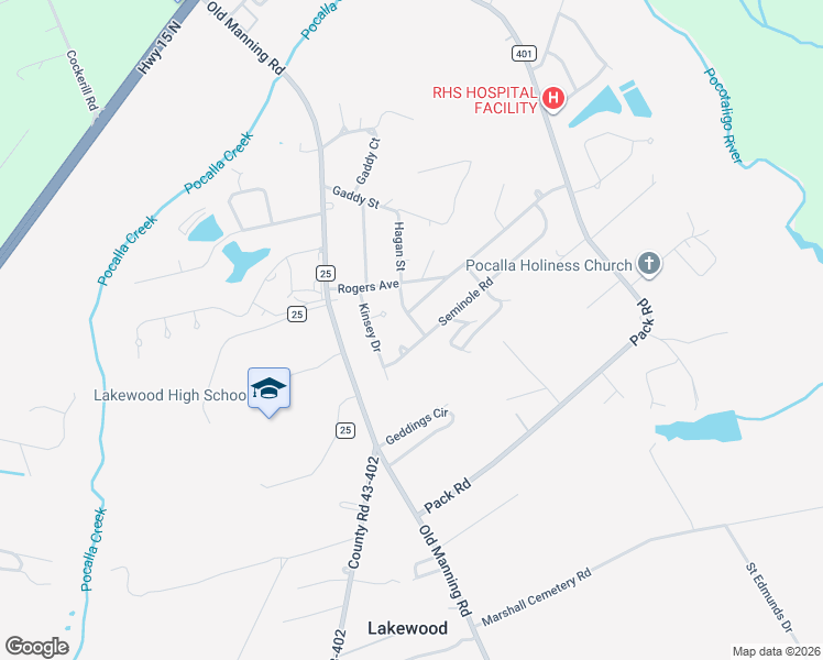 map of restaurants, bars, coffee shops, grocery stores, and more near 345 Seminole Road in Sumter