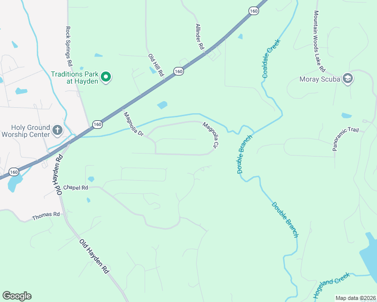 map of restaurants, bars, coffee shops, grocery stores, and more near 632 Magnolia Circle in Warrior