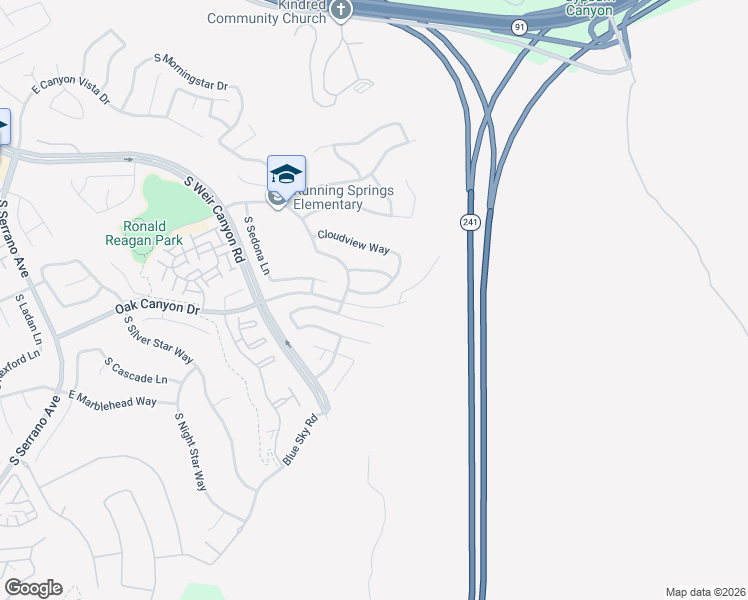 map of restaurants, bars, coffee shops, grocery stores, and more near 8828 East Crestview Lane in Anaheim