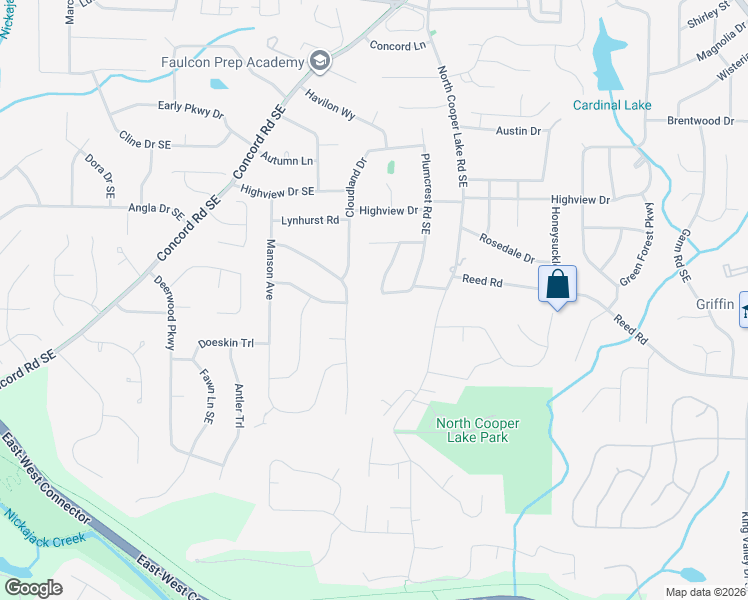 map of restaurants, bars, coffee shops, grocery stores, and more near 4021 Plumcrest Circle Southeast in Smyrna