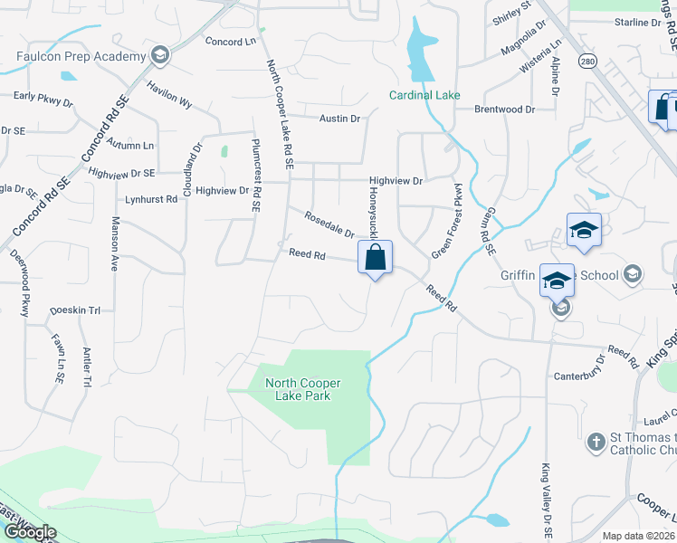 map of restaurants, bars, coffee shops, grocery stores, and more near 680 Reed Road in Smyrna
