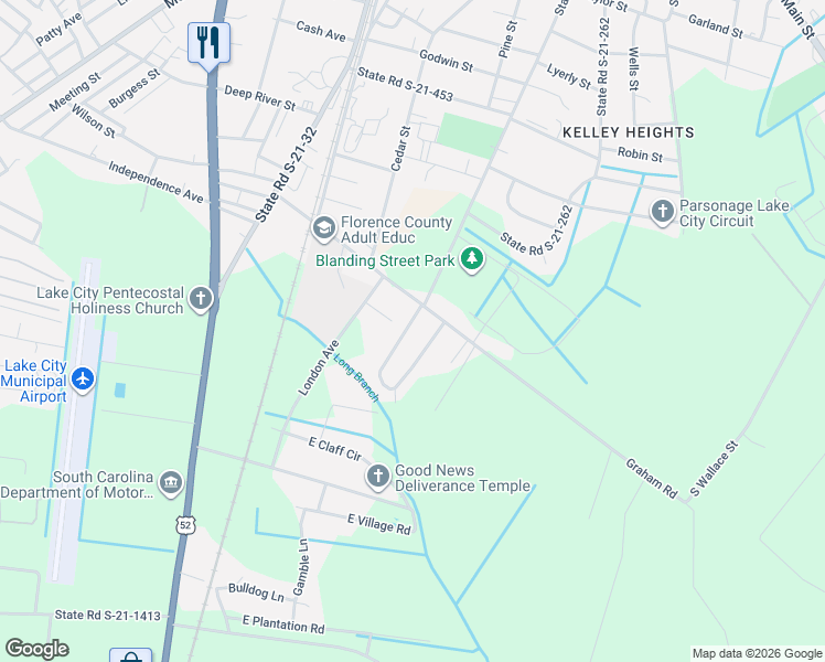 map of restaurants, bars, coffee shops, grocery stores, and more near 509 State Road S-21-977 in Lake City