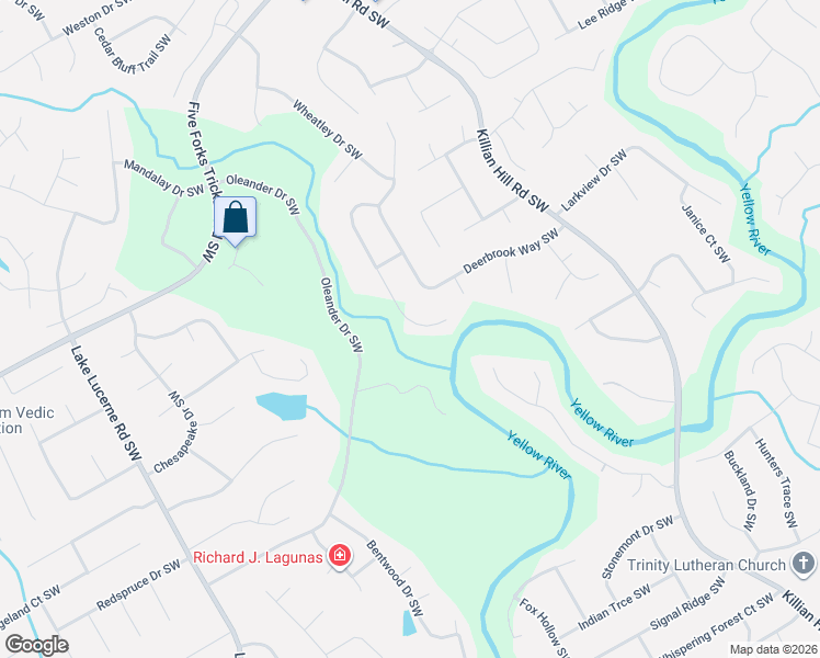map of restaurants, bars, coffee shops, grocery stores, and more near 1082 Timber Glen Court Southwest in Lilburn
