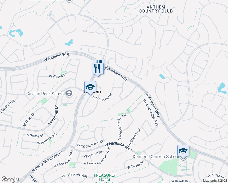 map of restaurants, bars, coffee shops, grocery stores, and more near 2417 W Memorial Dr in Phoenix