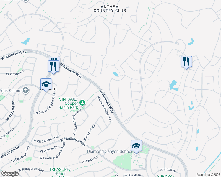 map of restaurants, bars, coffee shops, grocery stores, and more near 40929 North Congressional Drive in New River