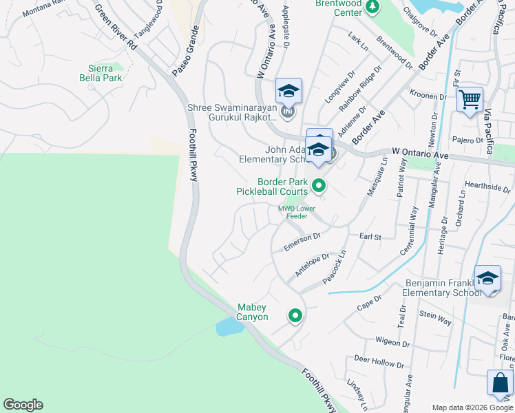 map of restaurants, bars, coffee shops, grocery stores, and more near 1780 Moccasin Trail Circle in Corona