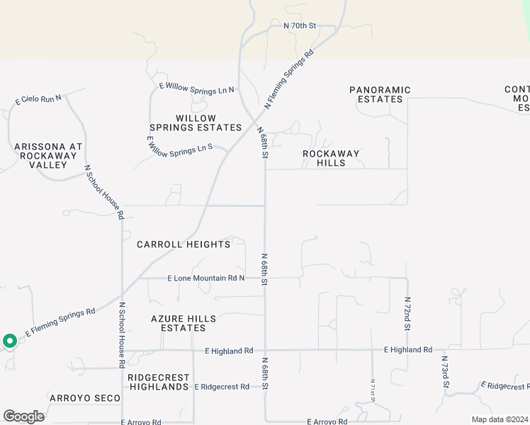 map of restaurants, bars, coffee shops, grocery stores, and more near North 68th Street in Cave Creek