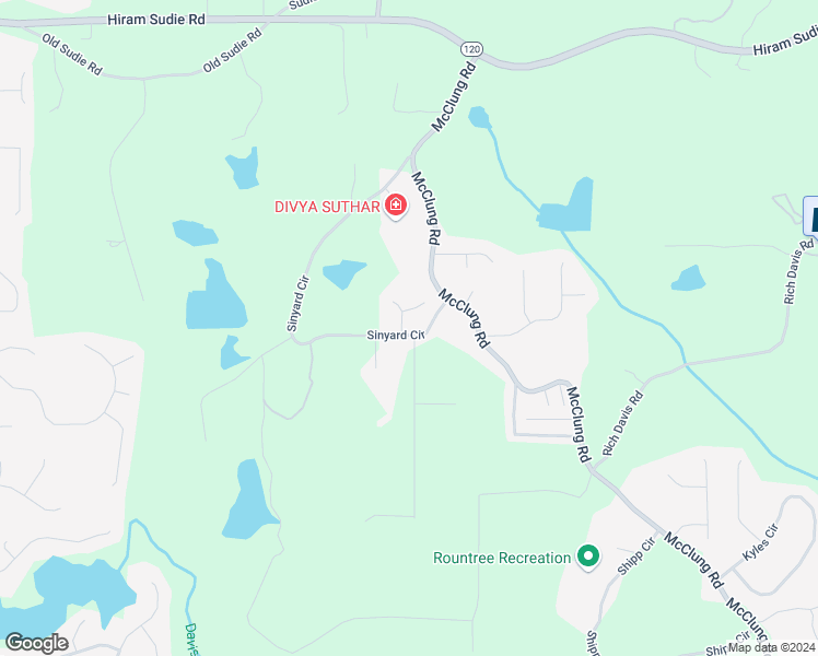 map of restaurants, bars, coffee shops, grocery stores, and more near 18 Ashtin Way in Hiram
