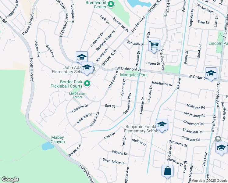 map of restaurants, bars, coffee shops, grocery stores, and more near 2396 Independence Circle in Corona