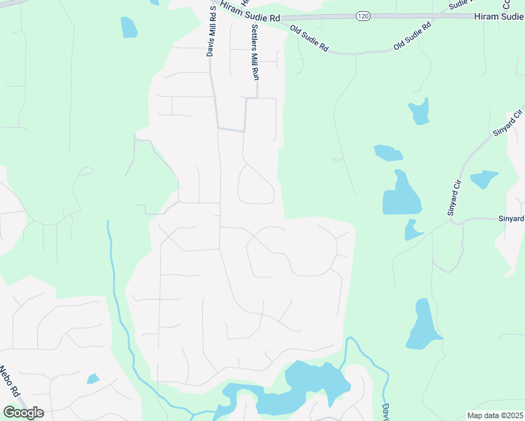 map of restaurants, bars, coffee shops, grocery stores, and more near 445 Settlers Ridge Lane in Hiram