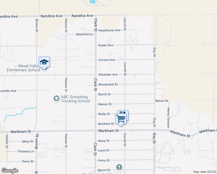 map of restaurants, bars, coffee shops, grocery stores, and more near 21591 Woodward Street in Perris