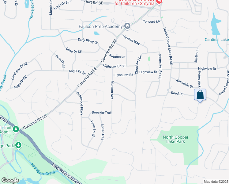 map of restaurants, bars, coffee shops, grocery stores, and more near 3967 Manson Avenue in Smyrna