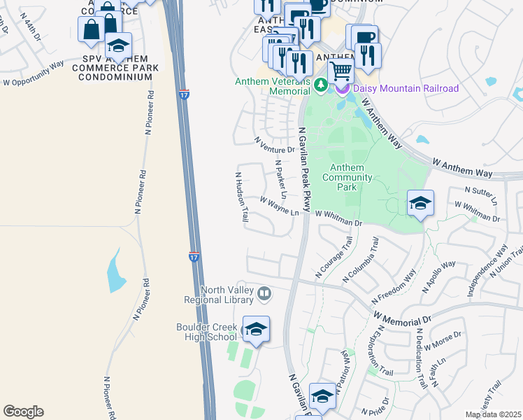 map of restaurants, bars, coffee shops, grocery stores, and more near 3760 West Whitman Drive in Phoenix