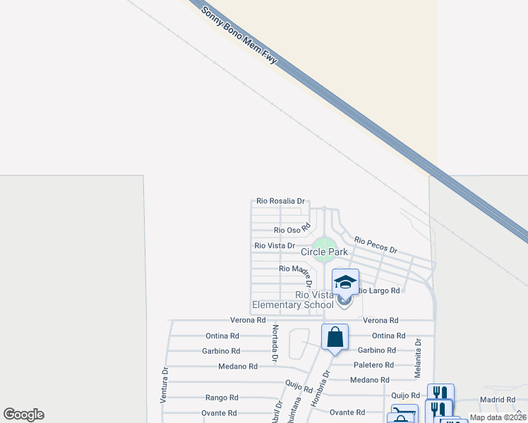 map of restaurants, bars, coffee shops, grocery stores, and more near in Cathedral City