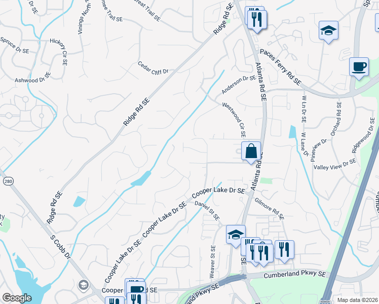 map of restaurants, bars, coffee shops, grocery stores, and more near 1914 Sadler Drive in Smyrna