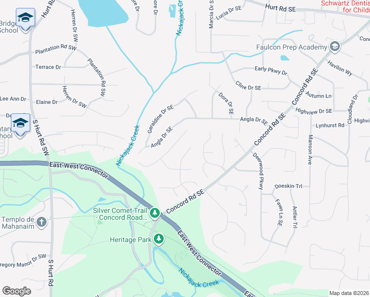 map of restaurants, bars, coffee shops, grocery stores, and more near 2127 Adderbury Lane in Smyrna