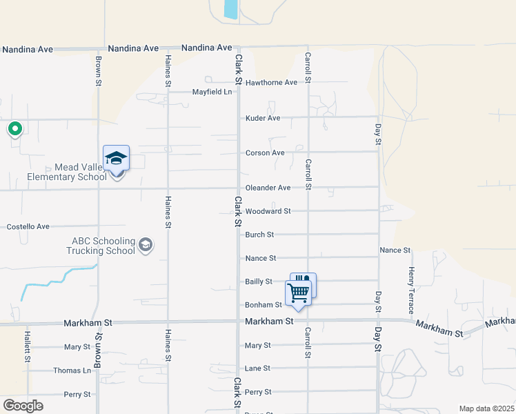 map of restaurants, bars, coffee shops, grocery stores, and more near 21570 Woodward Street in Perris