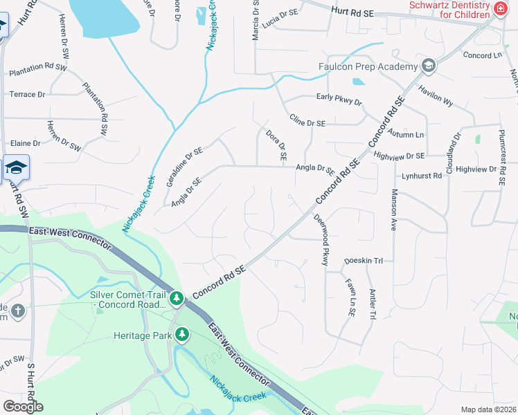 map of restaurants, bars, coffee shops, grocery stores, and more near 15 Harmony Walk Place Southeast in Smyrna
