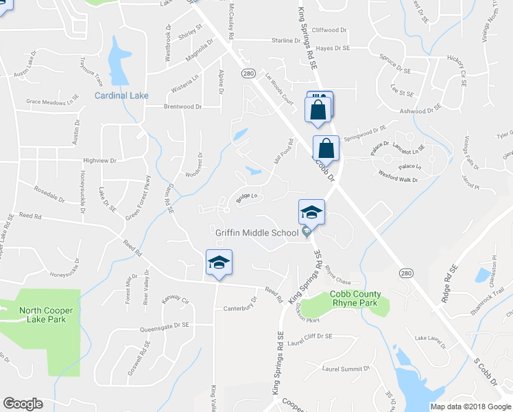map of restaurants, bars, coffee shops, grocery stores, and more near 1002 Bridge Lane in Smyrna