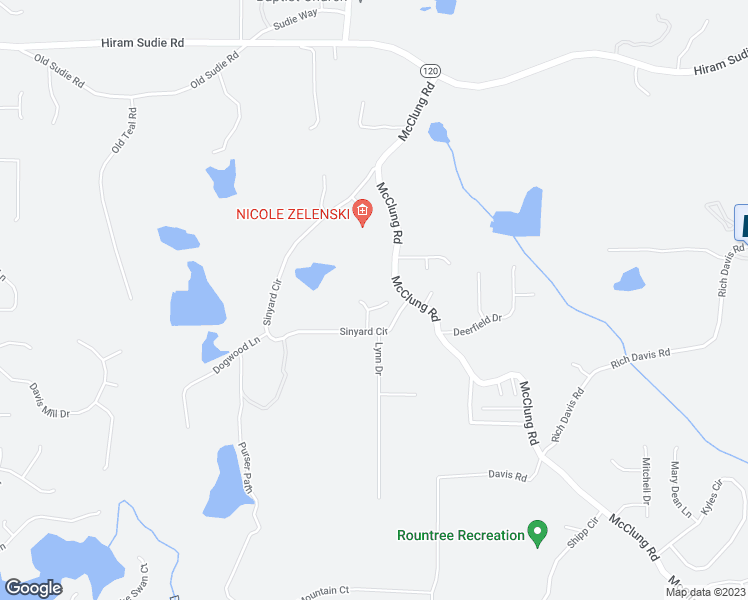 map of restaurants, bars, coffee shops, grocery stores, and more near 70 Ashtin Way in Hiram