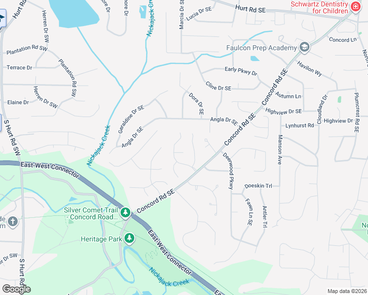 map of restaurants, bars, coffee shops, grocery stores, and more near 15 Harmony Walk Place Southeast in Smyrna