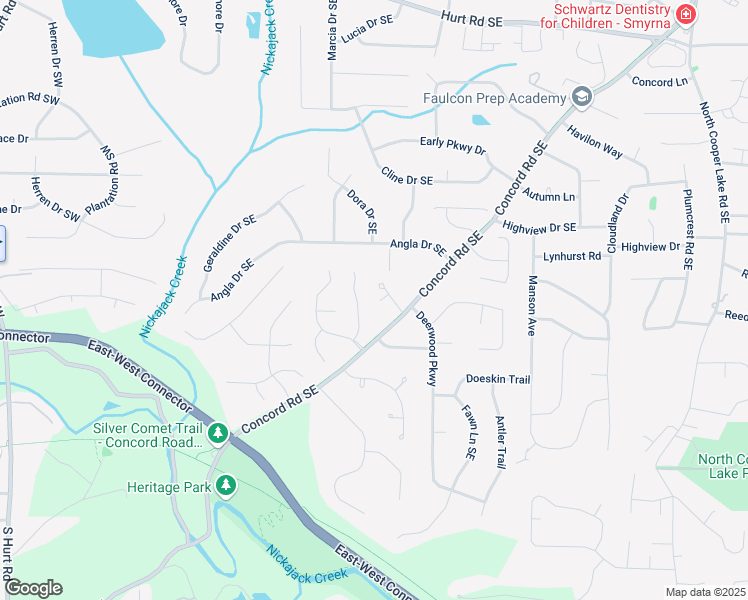 map of restaurants, bars, coffee shops, grocery stores, and more near 111 Jeffrey Place in Smyrna