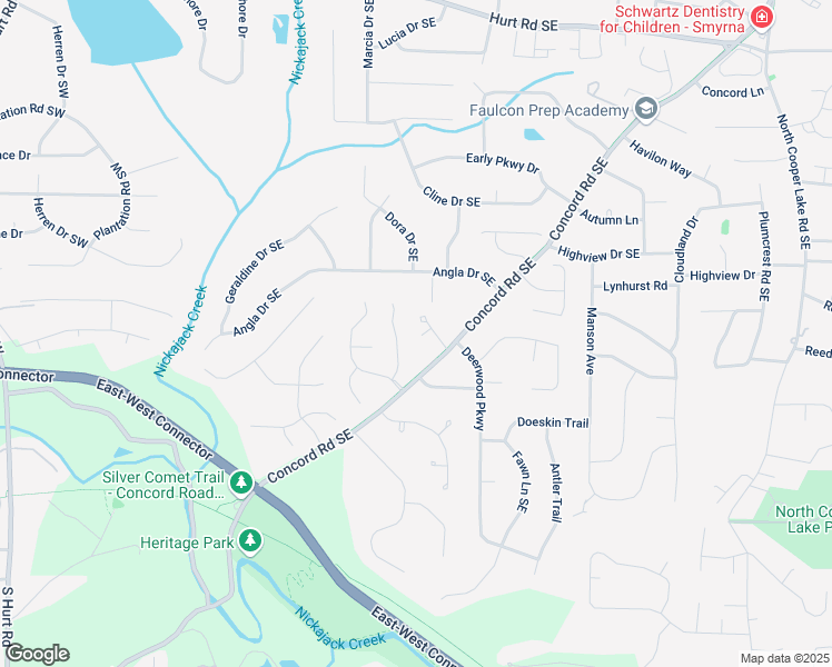 map of restaurants, bars, coffee shops, grocery stores, and more near 111 Jeffrey Place in Smyrna