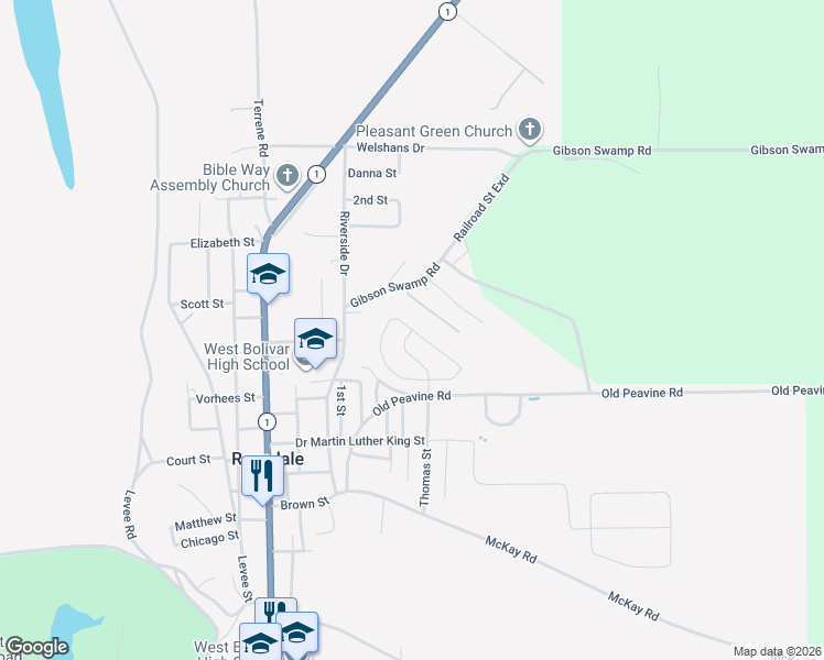map of restaurants, bars, coffee shops, grocery stores, and more near 900 Lincoln Avenue in Rosedale