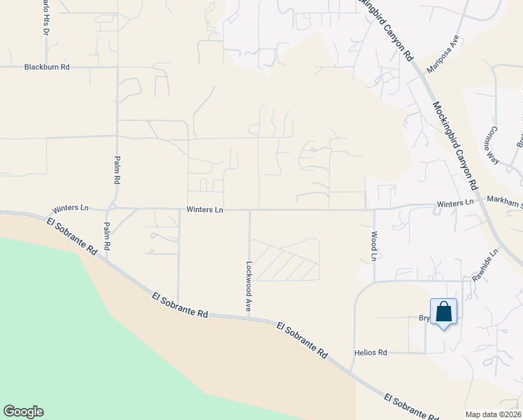 map of restaurants, bars, coffee shops, grocery stores, and more near 15967-15985 Winters Ln in Riverside