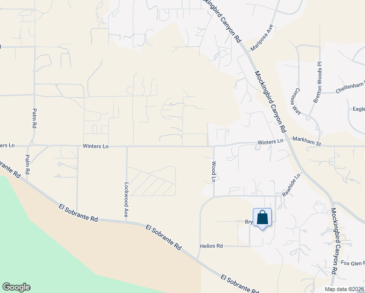 map of restaurants, bars, coffee shops, grocery stores, and more near Winters Lane in Riverside County