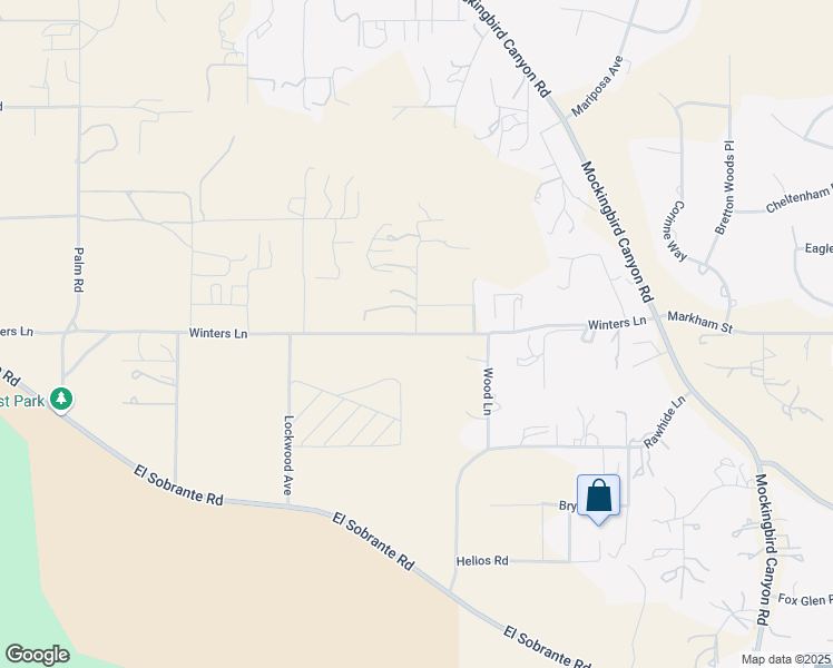 map of restaurants, bars, coffee shops, grocery stores, and more near 16212 Winters Lane in Riverside
