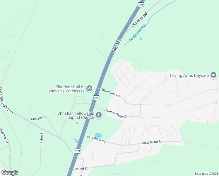 map of restaurants, bars, coffee shops, grocery stores, and more near 9 U.S. 321 in Gaston