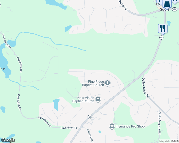 map of restaurants, bars, coffee shops, grocery stores, and more near 410 Cooper Creek Drive in Dallas