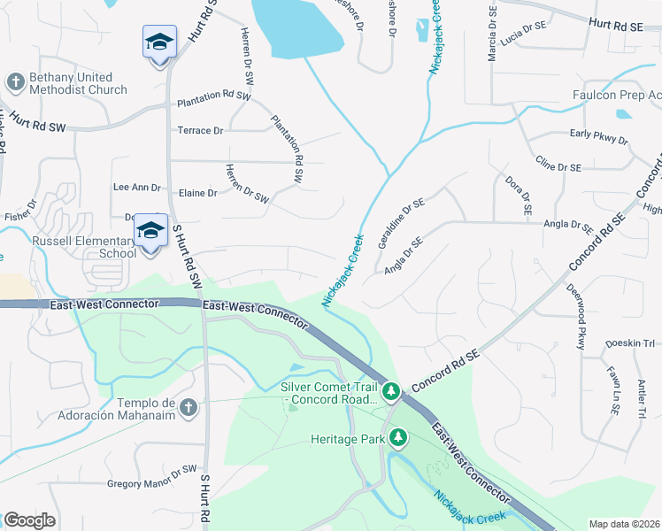 map of restaurants, bars, coffee shops, grocery stores, and more near 354 Bridgebrook Lane Southwest in Smyrna