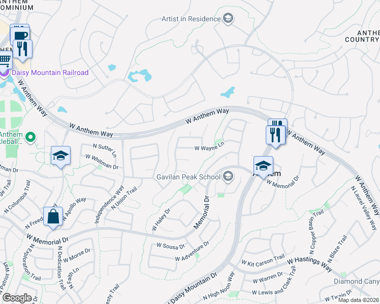map of restaurants, bars, coffee shops, grocery stores, and more near 2737 West Wayne Lane in New River