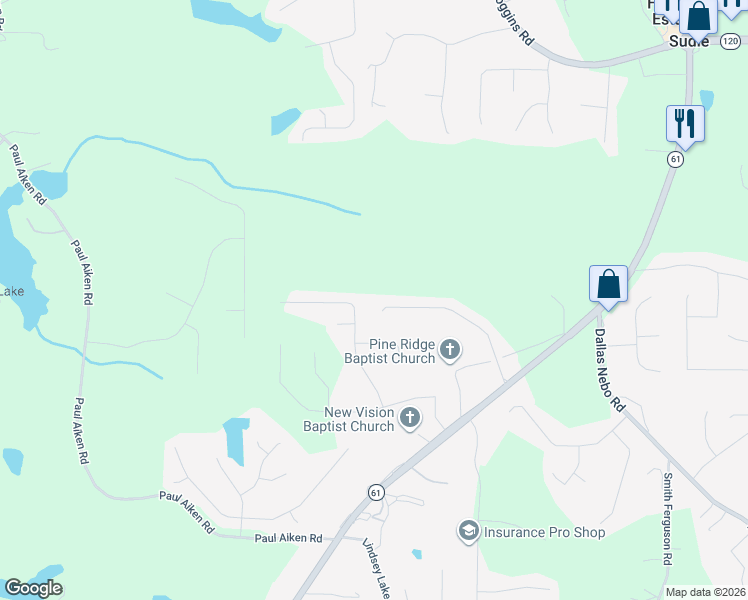 map of restaurants, bars, coffee shops, grocery stores, and more near 410 Cooper Creek Drive in Dallas